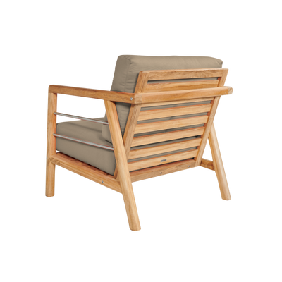 Aalto Teak Outdoor Club Chair with Sunbrella® Canvas Cushion