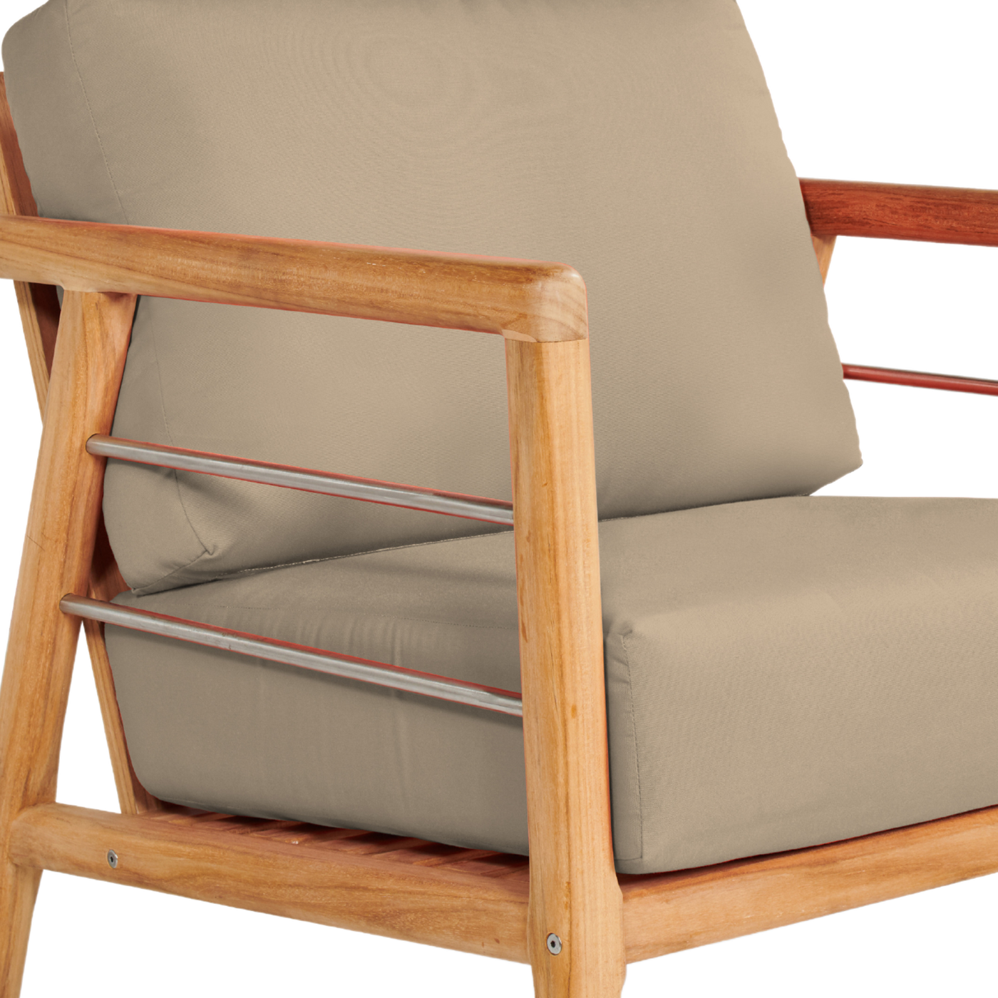 Aalto Teak Outdoor Club Chair with Sunbrella® Canvas Cushion