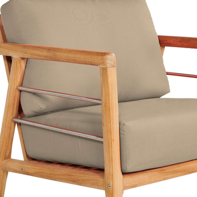 Aalto Teak Outdoor Club Chair with Sunbrella® Canvas Cushion