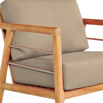 Aalto Teak Outdoor Club Chair with Sunbrella® Canvas Cushion