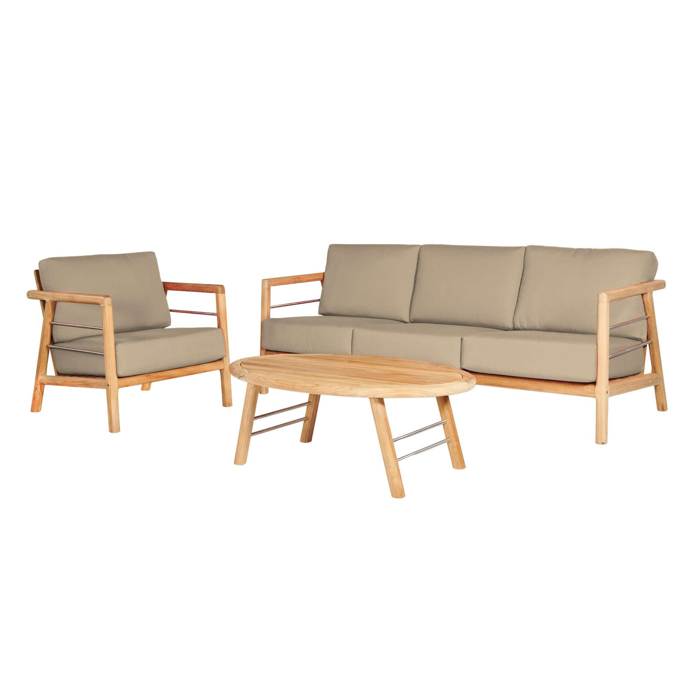 Aalto Teak Outdoor Club Chair with Sunbrella® Canvas Cushion