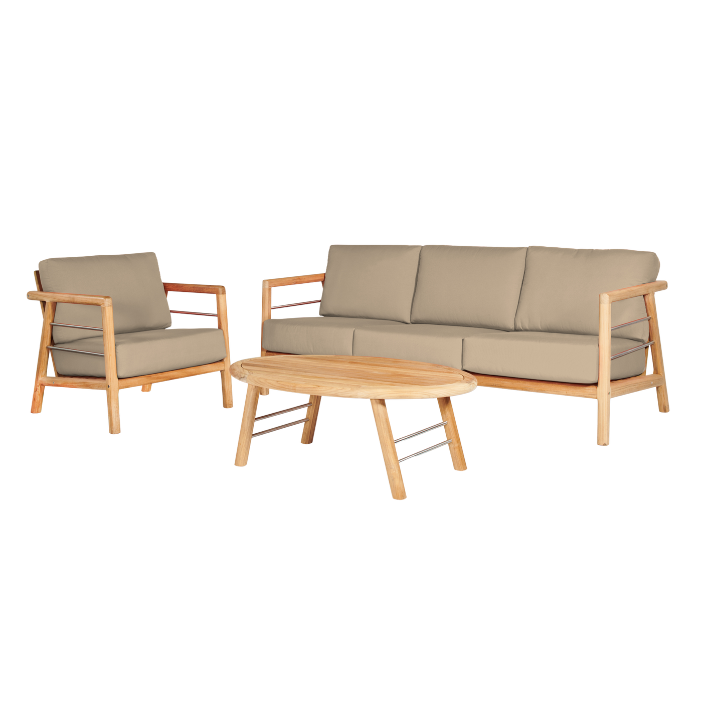 Aalto Teak Outdoor Club Chair with Sunbrella® Canvas Cushion