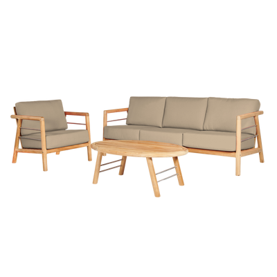 Aalto Teak Outdoor Club Chair with Sunbrella® Canvas Cushion