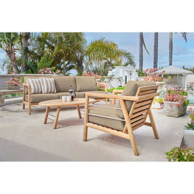 Aalto Teak Outdoor Club Chair with Sunbrella® Canvas Cushion