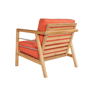 Aalto Teak Outdoor Club Chair with Sunbrella® Canvas Cushion