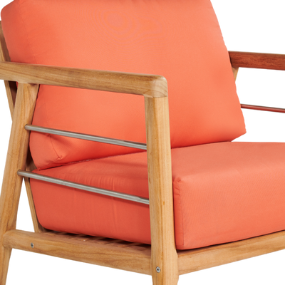 Aalto Teak Outdoor Club Chair with Sunbrella® Canvas Cushion