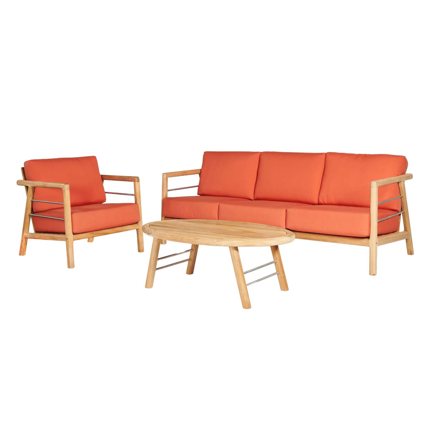 Aalto Teak Outdoor Club Chair with Sunbrella® Canvas Cushion