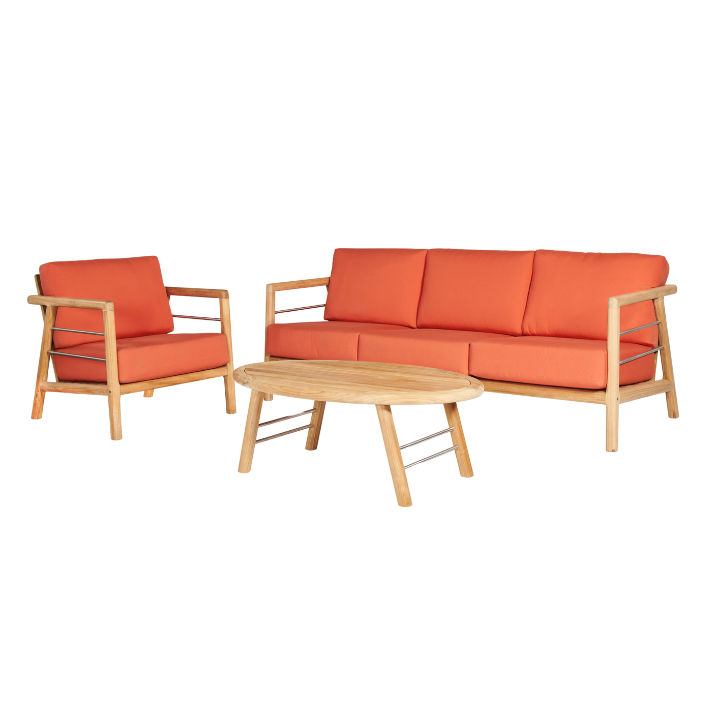 Aalto Teak Outdoor Club Chair with Sunbrella® Canvas Cushion