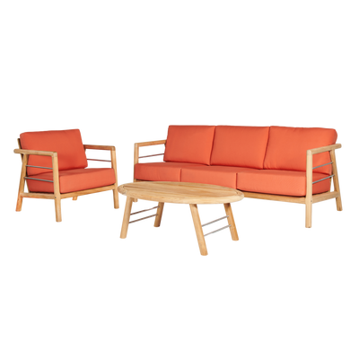Aalto Teak Outdoor Club Chair with Sunbrella® Canvas Cushion