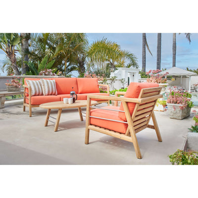 Aalto Teak Outdoor Club Chair with Sunbrella® Canvas Cushion