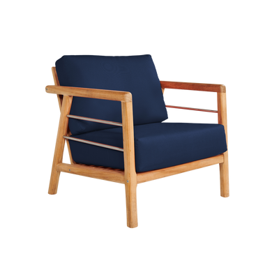 Aalto Teak Outdoor Club Chair with Sunbrella® Canvas Cushion