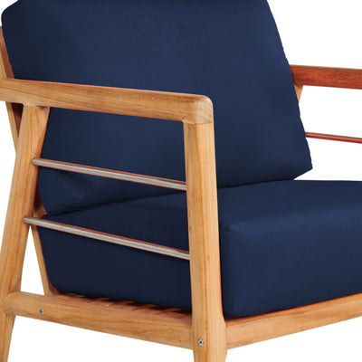 Aalto Teak Outdoor Club Chair with Sunbrella® Canvas Cushion