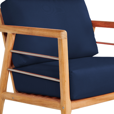 Aalto Teak Outdoor Club Chair with Sunbrella® Canvas Cushion