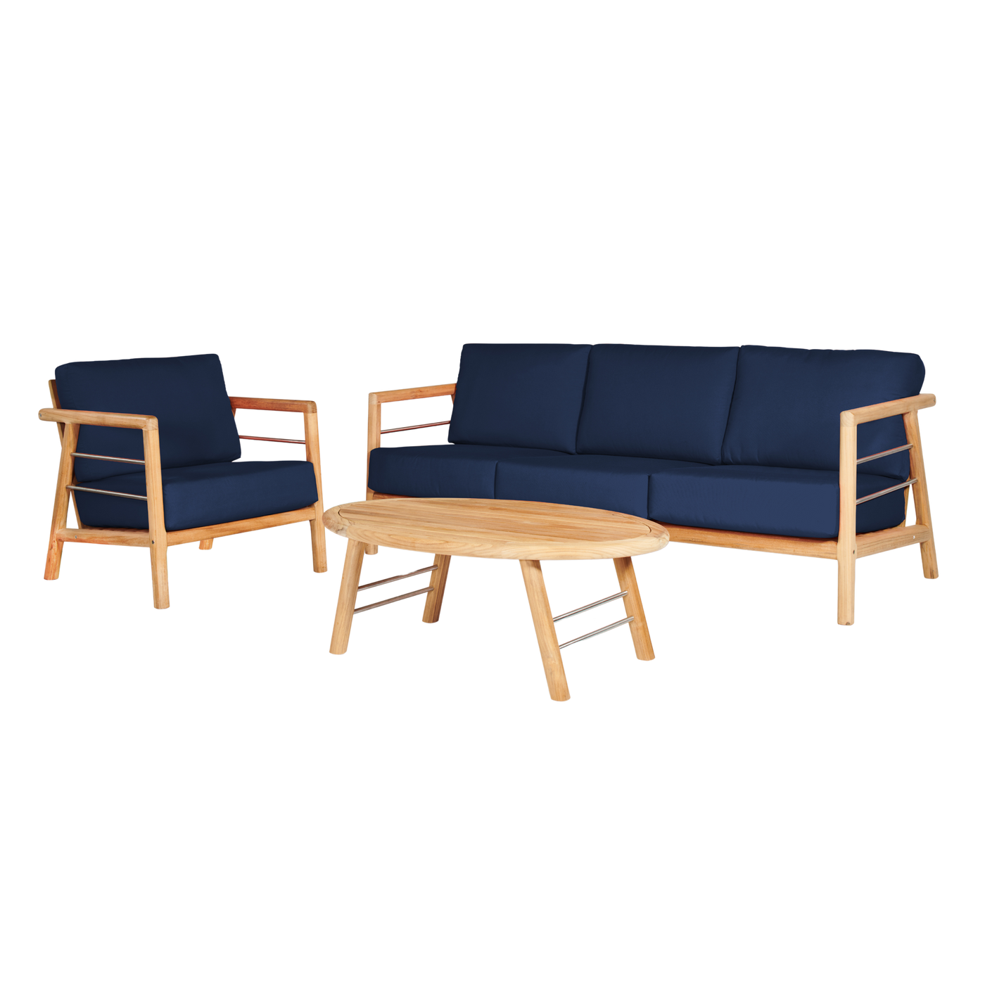 Aalto Teak Outdoor Club Chair with Sunbrella® Canvas Cushion
