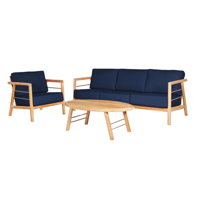 Aalto Teak Outdoor Club Chair with Sunbrella® Canvas Cushion