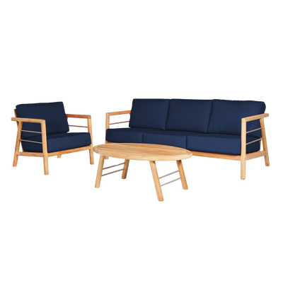 Aalto Teak Outdoor Club Chair with Sunbrella® Canvas Cushion