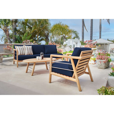 Aalto Teak Outdoor Club Chair with Sunbrella® Canvas Cushion