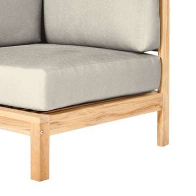 SoHo Teak Outdoor Sectional Corner with Sunbrella® Canvas Cushion