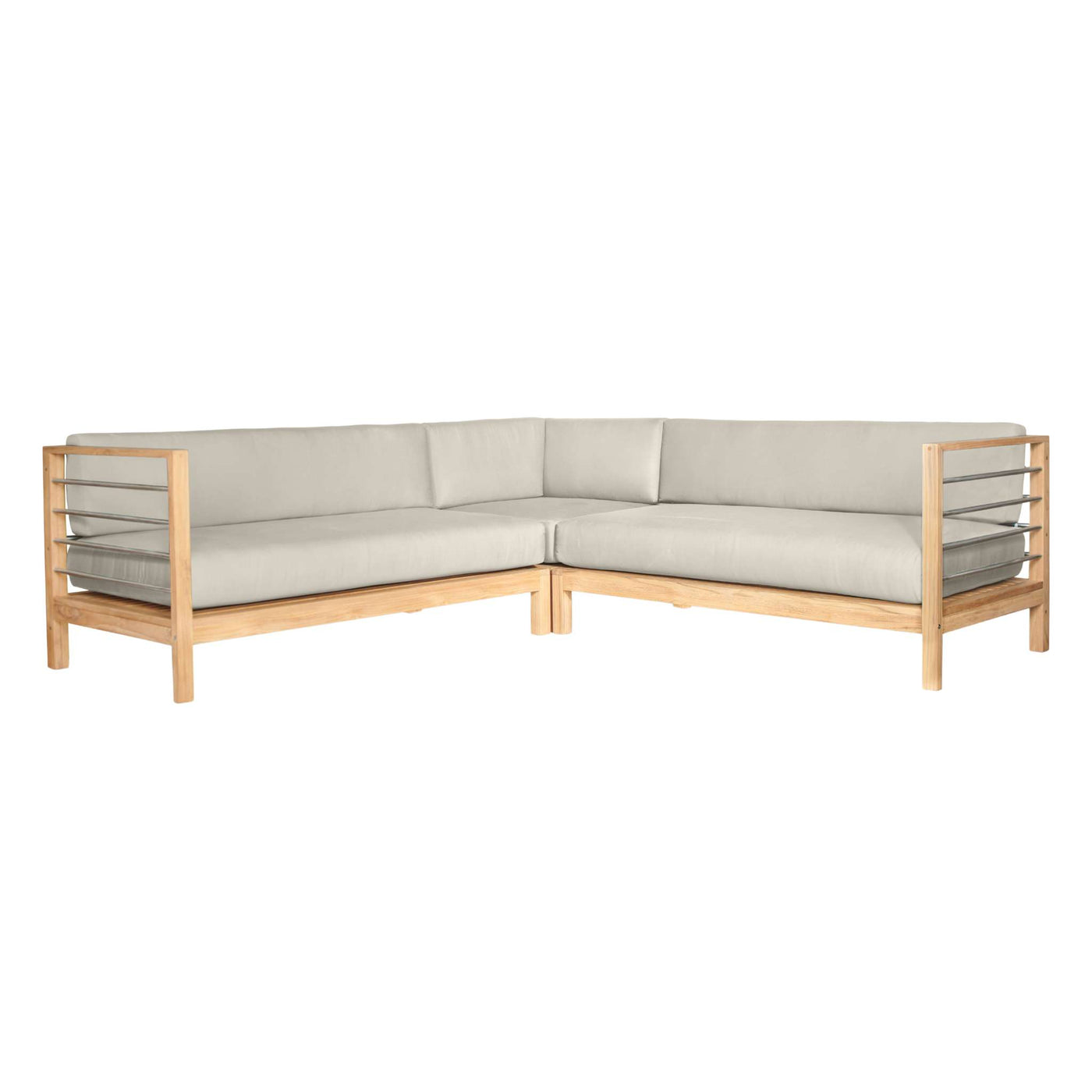 SoHo Teak Outdoor Sectional Corner with Sunbrella® Canvas Cushion