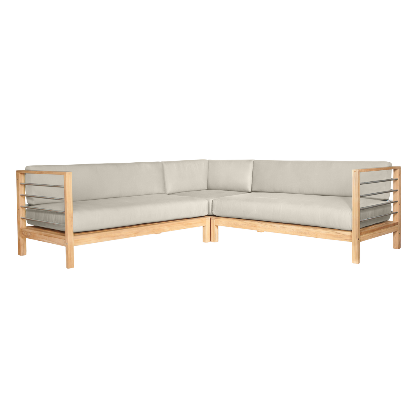 SoHo Teak Outdoor Sectional Corner with Sunbrella® Canvas Cushion