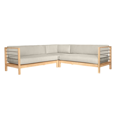 SoHo Teak Outdoor Sectional Corner with Sunbrella® Canvas Cushion