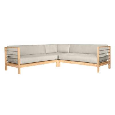 SoHo Teak Outdoor Sectional Corner with Sunbrella® Canvas Cushion