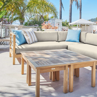 SoHo Teak Outdoor Sectional Corner with Sunbrella® Canvas Cushion
