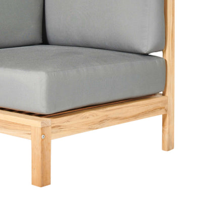 SoHo Teak Outdoor Sectional Corner with Sunbrella® Canvas Cushion