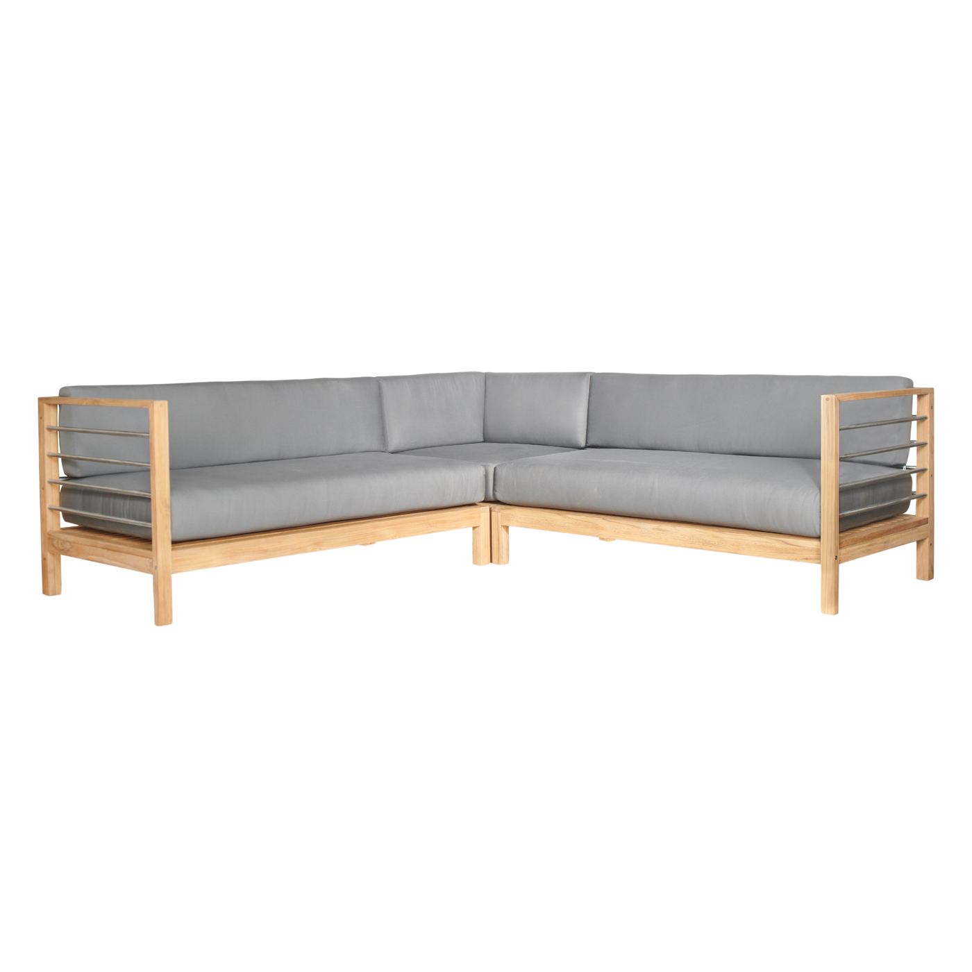 SoHo Teak Outdoor Sectional Corner with Sunbrella® Canvas Cushion