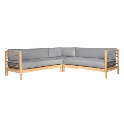 SoHo Teak Outdoor Sectional Corner with Sunbrella® Canvas Cushion