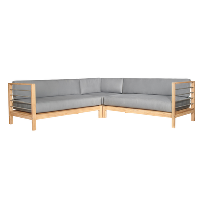 SoHo Teak Outdoor Sectional Corner with Sunbrella® Canvas Cushion