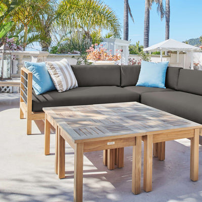 SoHo Teak Outdoor Sectional Corner with Sunbrella® Canvas Cushion