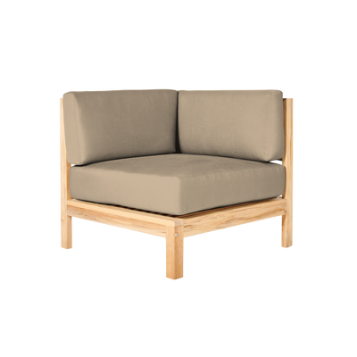 SoHo Teak Outdoor Sectional Corner with Sunbrella® Canvas Cushion