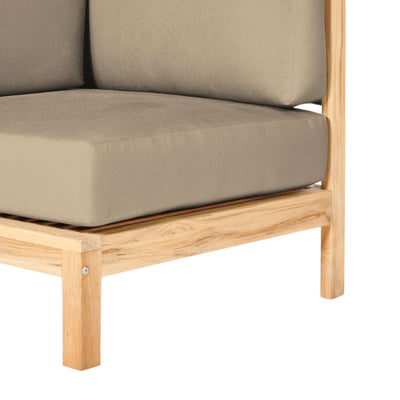 SoHo Teak Outdoor Sectional Corner with Sunbrella® Canvas Cushion