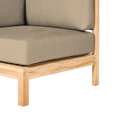 SoHo Teak Outdoor Sectional Corner with Sunbrella® Canvas Cushion