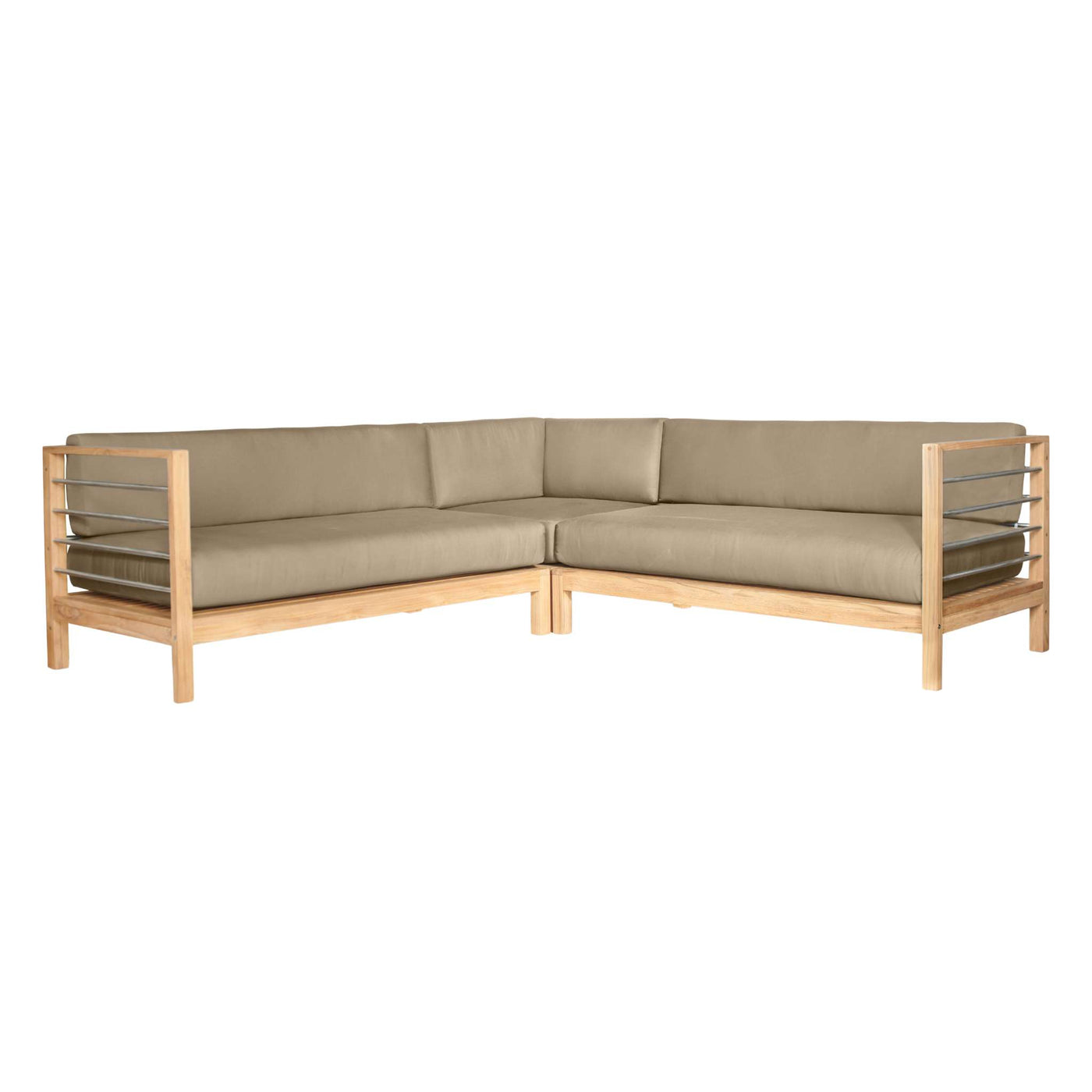 SoHo Teak Outdoor Sectional Corner with Sunbrella® Canvas Cushion