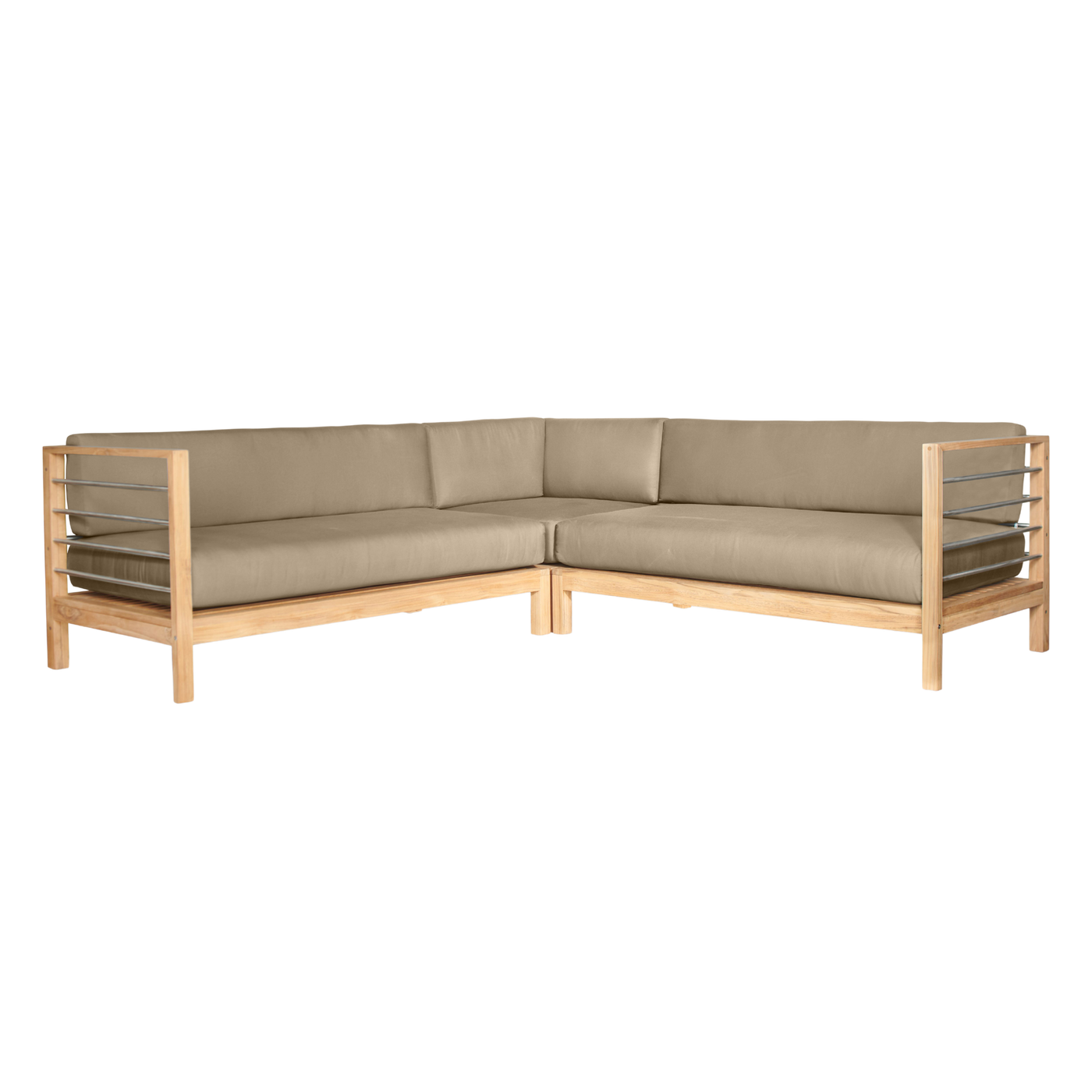 SoHo Teak Outdoor Sectional Corner with Sunbrella® Canvas Cushion