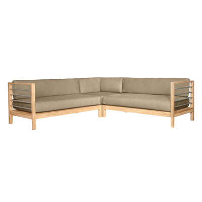 SoHo Teak Outdoor Sectional Corner with Sunbrella® Canvas Cushion