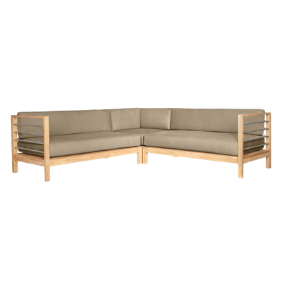 SoHo Teak Outdoor Sectional Corner with Sunbrella® Canvas Cushion