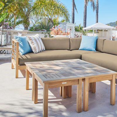 SoHo Teak Outdoor Sectional Corner with Sunbrella® Canvas Cushion
