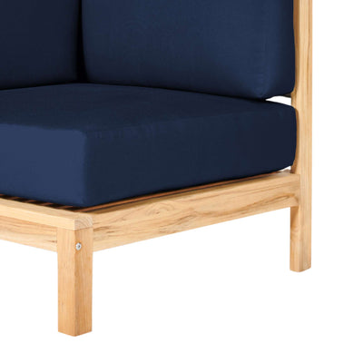 SoHo Teak Outdoor Sectional Corner with Sunbrella® Canvas Cushion