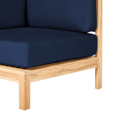 SoHo Teak Outdoor Sectional Corner with Sunbrella® Canvas Cushion