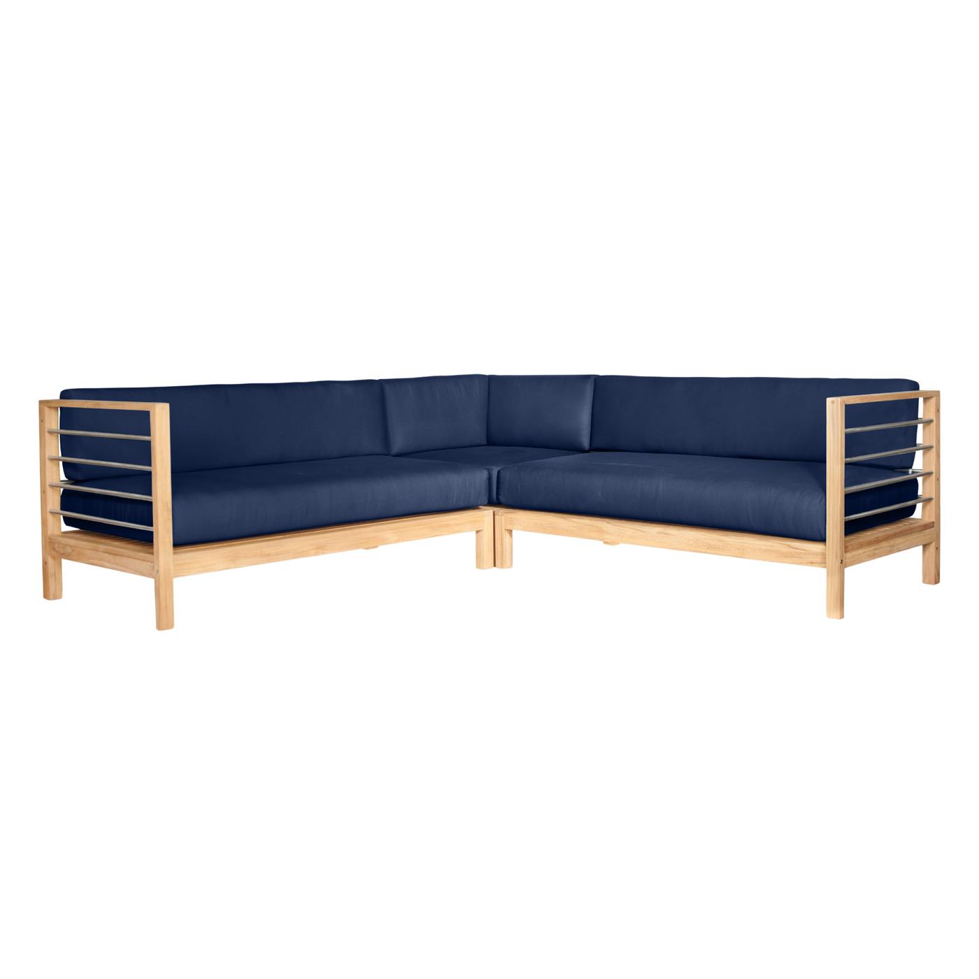SoHo Teak Outdoor Sectional Corner with Sunbrella® Canvas Cushion