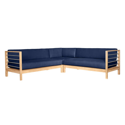 SoHo Teak Outdoor Sectional Corner with Sunbrella® Canvas Cushion