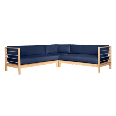 SoHo Teak Outdoor Sectional Corner with Sunbrella® Canvas Cushion