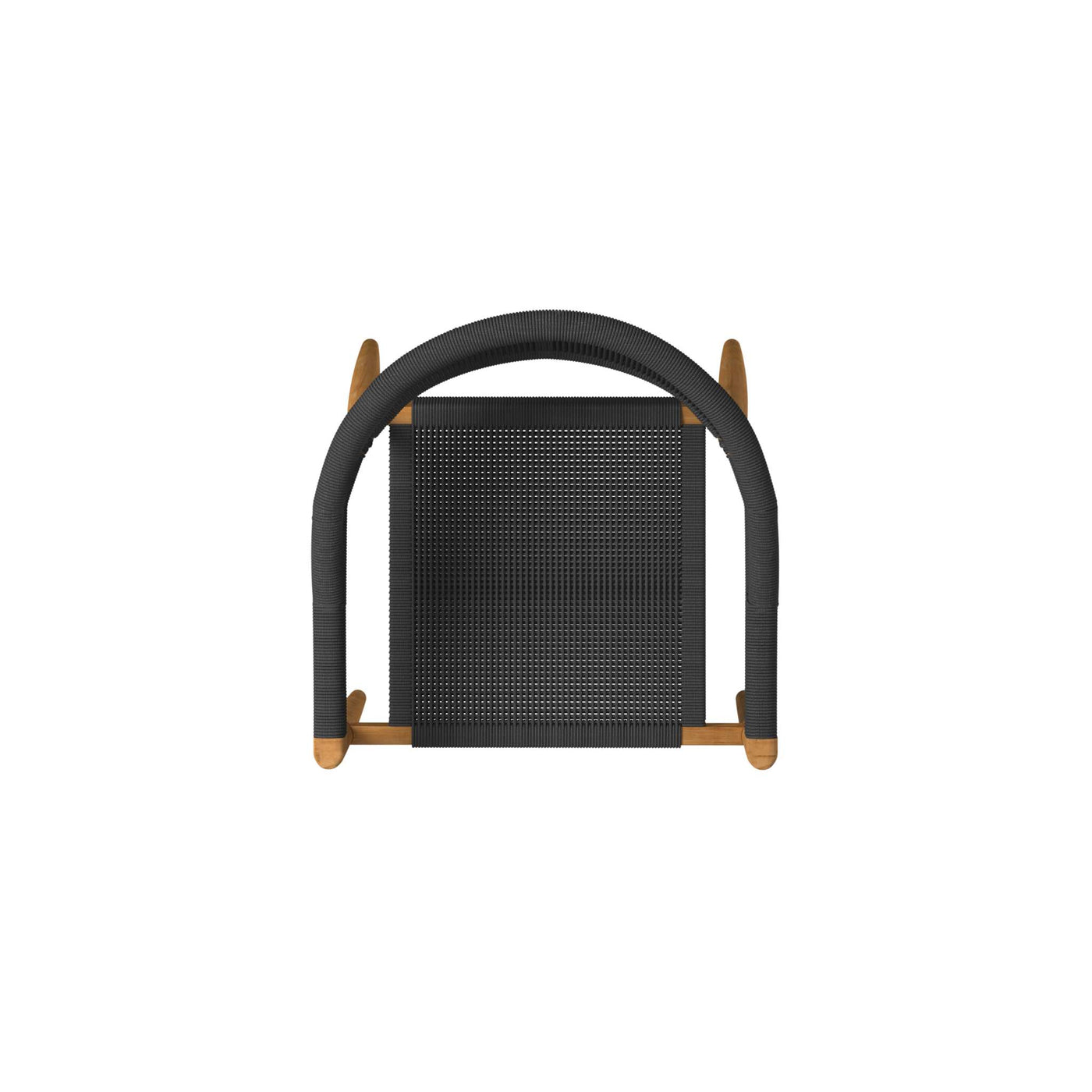 Klint Teak Outdoor Rope Dining Stacking Armchair in Black (Set of 4)