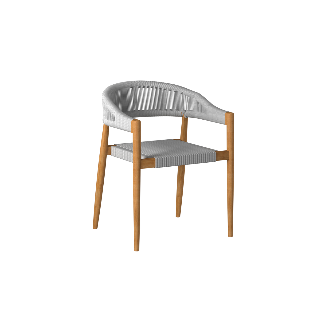 Klint Teak Outdoor Rope Dining Stacking Armchair in Black (Set of 4)