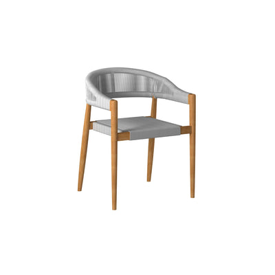 Klint Teak Outdoor Rope Dining Stacking Armchair in Black (Set of 4)