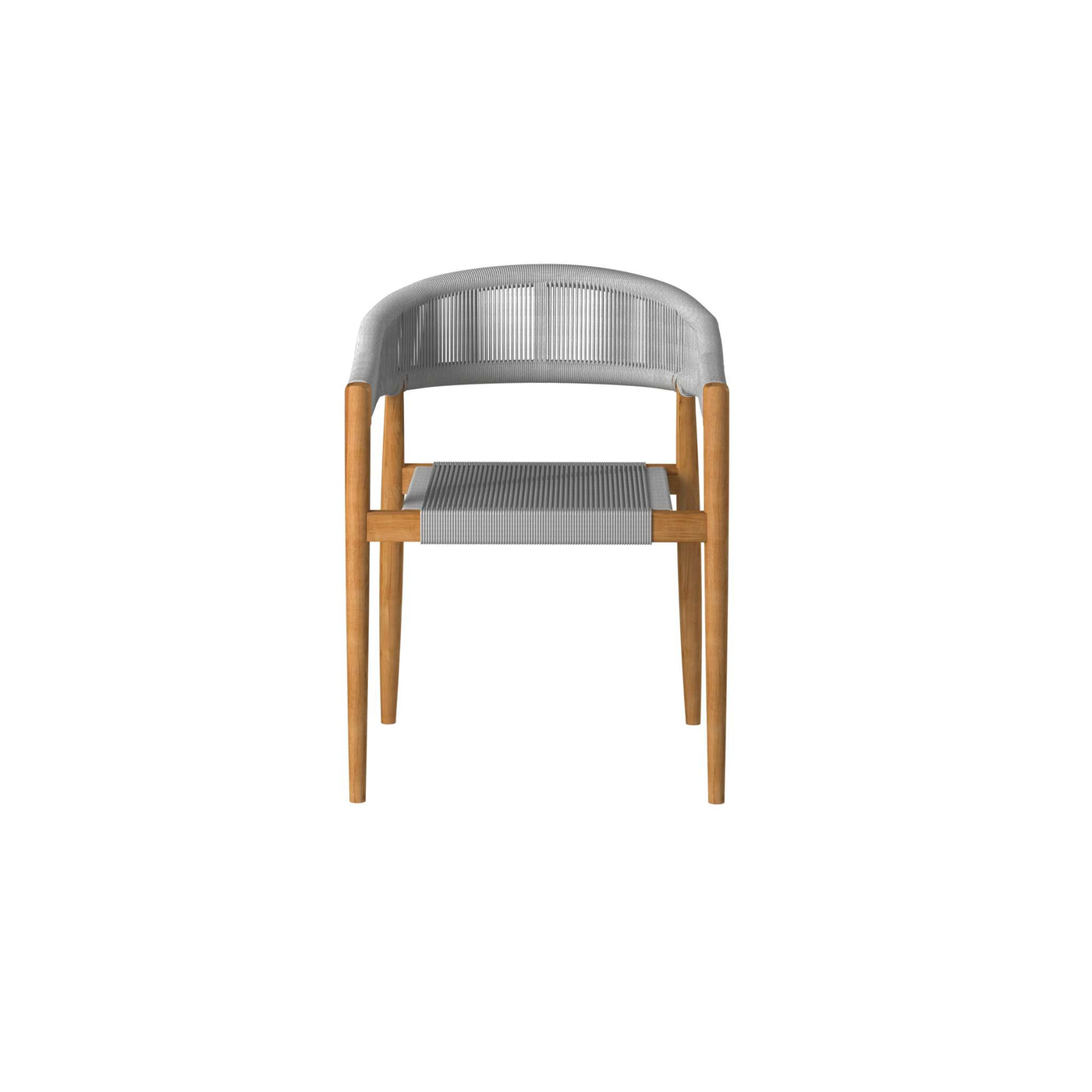 Klint Teak Outdoor Rope Dining Stacking Armchair in Black (Set of 4)