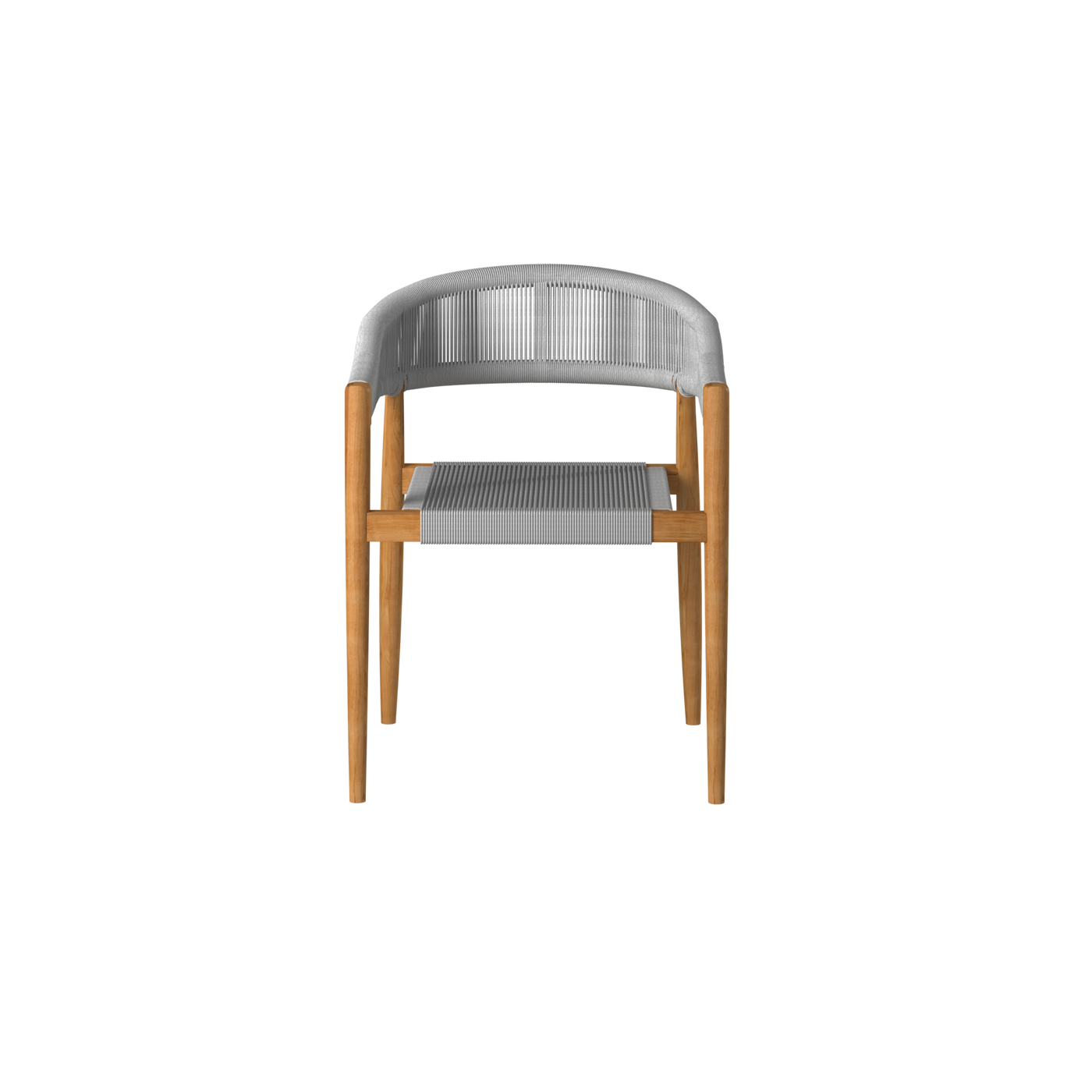 Klint Teak Outdoor Rope Dining Stacking Armchair in Black (Set of 4)